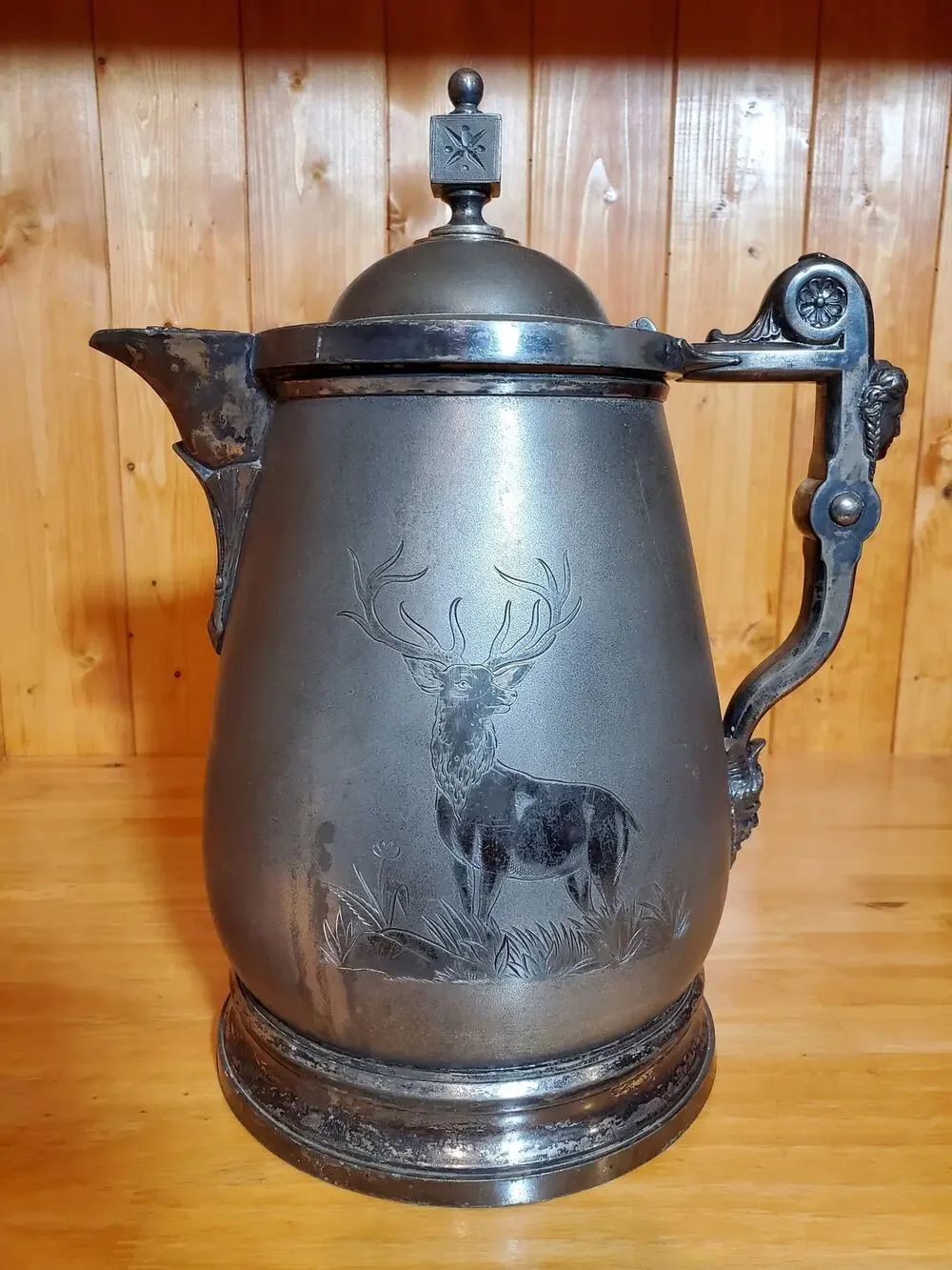 Meriden Britannia #48 Stag Water Pitcher - Circa 1860s